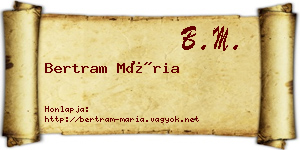 Bertram Mária névjegykártya